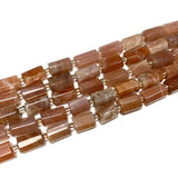100% Natural Sunstone Loose Faceted Cylinder Gemstone Beads 6*10mm