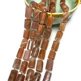 100% Natural Sunstone Loose Faceted Cylinder Gemstone Beads 6*10mm