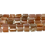 100% Natural Sunstone Loose Faceted Cylinder Gemstone Beads 6*10mm