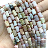100% Natural Pink Opal Faceted Cylinder Beads For Jewelry Making