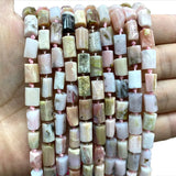 100% Natural Pink Opal Faceted Cylinder Beads For Jewelry Making