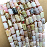 100% Natural Pink Opal Faceted Cylinder Beads For Jewelry Making