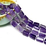 Natural Stone Purple Amethyst Cylinder Gemstone Beads for DIY Jewelry Making
