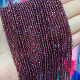Natural Red Garnet Square Gemstone Beads 2.5-3MM