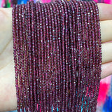 Natural Red Garnet Square Gemstone Beads 2.5-3MM