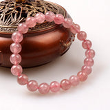 Strawberry Crystal Stone Bracelet - 100% Natural, Yoga Women Bracelet