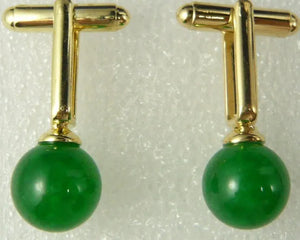 Dark Green Bead Cufflinks 12mm