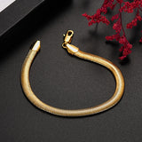 18K 6MM Snake Chain Bracelet Wedding Party Holiday Jewelry
