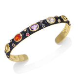 18K Plated Cuff Bracelet Neon Enamel Geometric Bangle