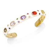 18K Plated Cuff Bracelet Neon Enamel Geometric Bangle