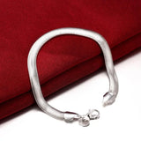 18K 6MM Soft Snake Bone Chain 925 Sterling Silver Bracelet