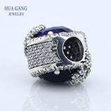 Europe Retro 100% S925 DAZZLING SNOWFLAKE CHARM Christmas