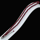 Brazil Red Ruby Faceted Roundel Gems Necklace 2x4mm Silver Clasp
