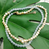 Pink Freshwater Pearl & Light Jade Beads Necklace 18 Inch
