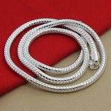 925 Sterling Silver Snake Necklace Bracelet Set