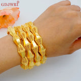 4Pcs/lot Dubai Bangles African Jewelry Saudi Arabic Wedding Gift