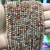 4mm Rhodochrosite Faceted Round Gemstone Beads 15''