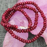 4x6mm Brazil Red Ruby Faceted Roundel Gems Beads Necklace