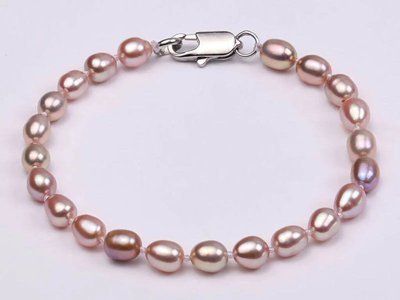 6-7mm Lavender Akoya Pearl Bracelet 7.5''