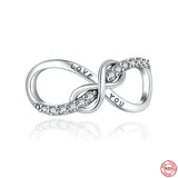 925 Silver Intertwined Love Family Charm Bead Pendant DIY Amulet