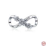 925 Silver Intertwined Love Family Charm Bead Pendant DIY Amulet