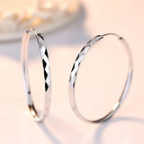 925 Silver Twisted Hoop Earrings for Women