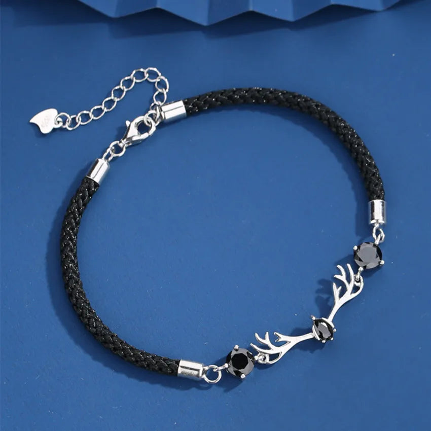 925 Silver Deer Zircon Crystal Bracelet for Women