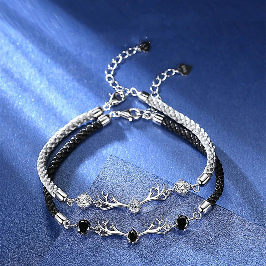 925 Silver Deer Zircon Crystal Bracelet for Women