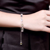 925 Silver Charm Bracelet Zircon Chain Crystal Colors Women Wedding