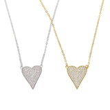 925 Sterling Charm Micro Pave Cz Heart Necklaces Zirconia Valentines