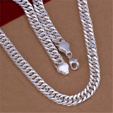 925 Silver 10MM Chain Necklace Men Women Solid Wedding Jewelry
