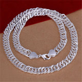 925 Silver 10MM Chain Necklace Men Women Solid Wedding Jewelry