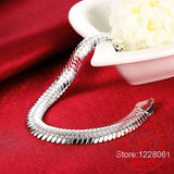 925 Sterling Silver Snake Bones Bracelets 10mm