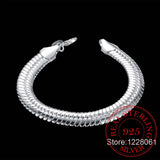 925 Sterling Silver Snake Bones Bracelets 10mm