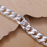 925 Silver Bracelet High 10MM Solid 8inch Chain Wedding