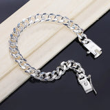 925 Silver Bracelet High 10MM Solid 8inch Chain Wedding