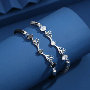 925 Silver Deer Charm Zircon Bracelet for Women Wedding Jewelry
