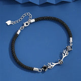 925 Silver Deer Charm Zircon Bracelet for Women Wedding Jewelry
