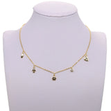 925 Silver Evil Eye Heart Hand Sun Charm Choker CZ Necklace