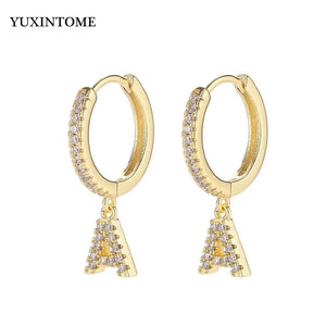 925 Sterling Silver Letter Pendant Earrings For Women