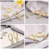 925 Sterling Silver Letter Pendant Earrings For Women