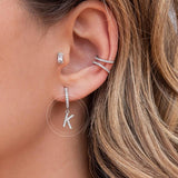 925 Sterling Silver Letter Pendant Earrings For Women