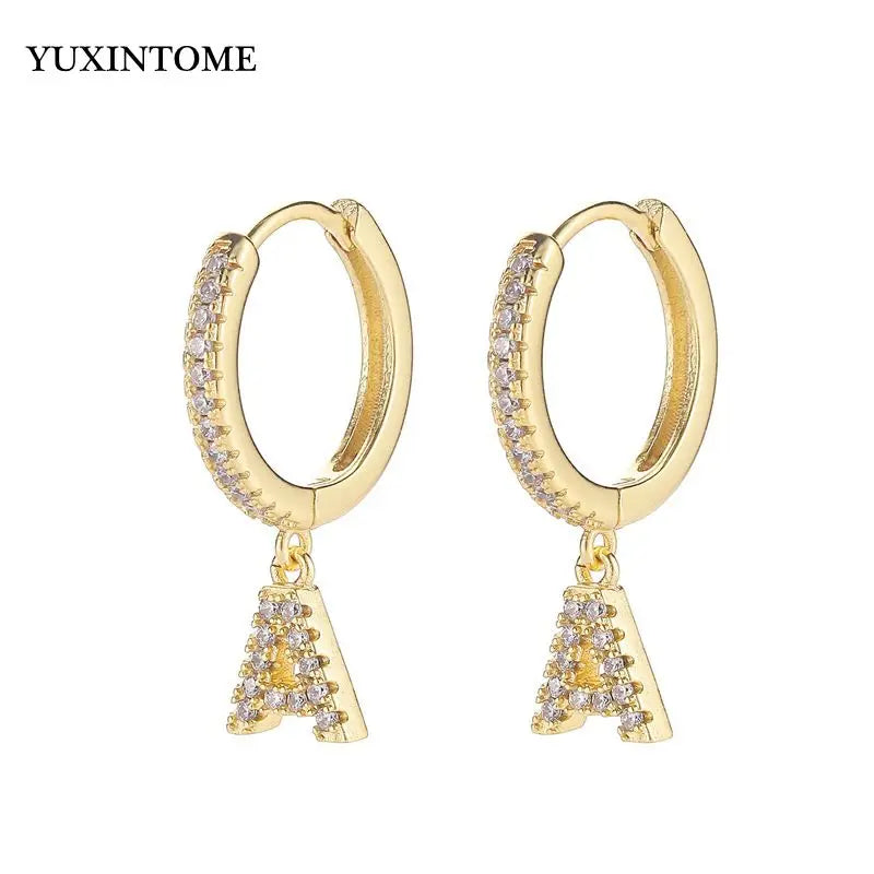 925 Sterling Silver Letter Pendant Earrings For Women