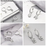 925 Sterling Silver Letter Pendant Earrings For Women