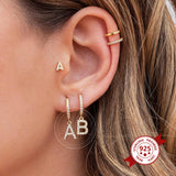 925 Sterling Silver Letter Pendant Earrings For Women