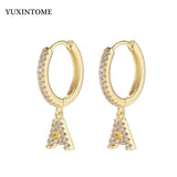 925 Sterling Silver Letter Pendant Earrings For Women