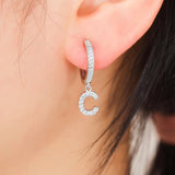 925 Sterling Silver Letter Pendant Earrings For Women