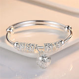 925 Silver Hollow Bells Bracelets Adjustable, Wedding Jewelry