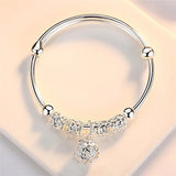 925 Silver Hollow Bells Bracelets Adjustable, Wedding Jewelry