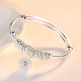925 Silver Hollow Bells Bracelets Adjustable, Wedding Jewelry